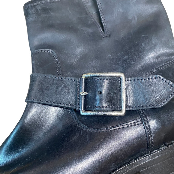 Frye Natalie Engineer Black Leather Boots sz 6 - Picture 7 of 9